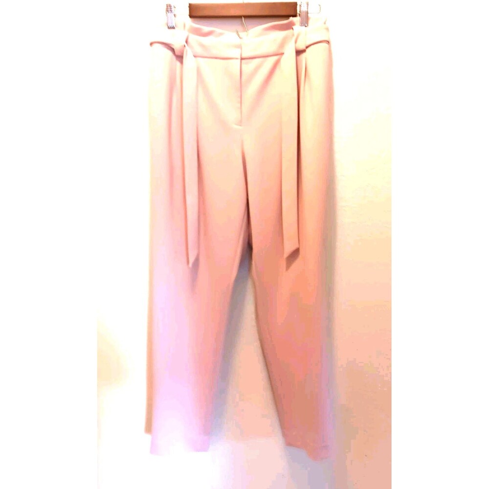 Calvin Klein Blush Pink Tie Waist Tapered Ankle Pants 30" Waist EUC